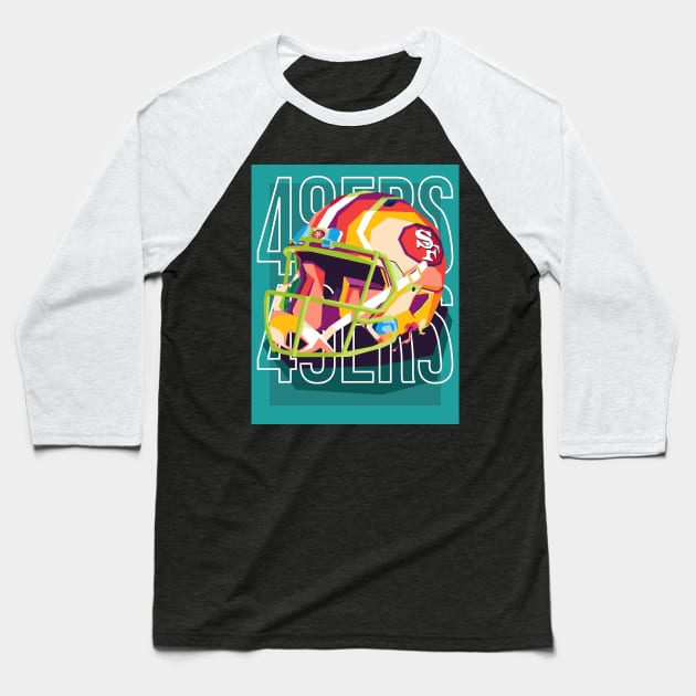 49ers football Baseball T-Shirt by cool pop art house